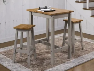 Core Corona Grey and Waxed Pine Large Rectangular Dining Set
