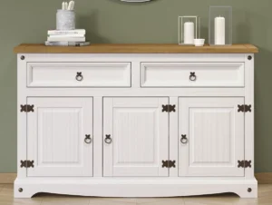 Core Corona White Wax 3 door 2 Drawer Sideboard