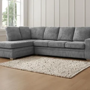 TGC Allison Grey Fabric Jumbo Left Hand Corner Sofa
