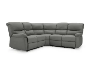 TGC Benji Dark Grey Faux Leather Power Recliner Corner Sofa