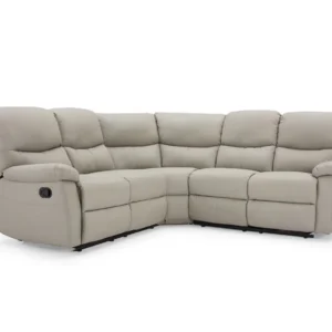 TGC Benji Light Grey Faux Leather Power Recliner Corner Sofa