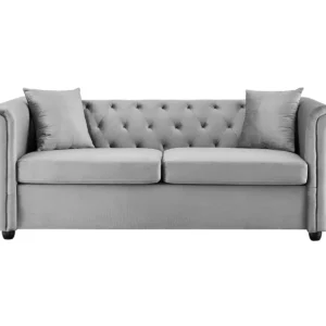 TGC Cambridge Grey Velvet Fabric 3 Seater Sofa