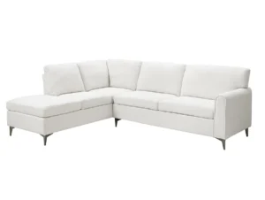 TGC Elise White Boucle Fabric Left Hand Corner Sofa