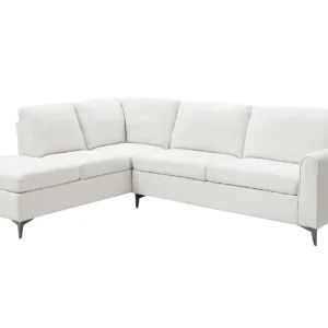 TGC Elise White Boucle Fabric Left Hand Corner Sofa