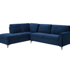 TGC Elise Navy Velvet Fabric Left Hand Corner Sofa