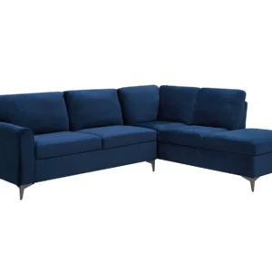 TGC Elise Navy Velvet Fabric Right Hand Corner Sofa