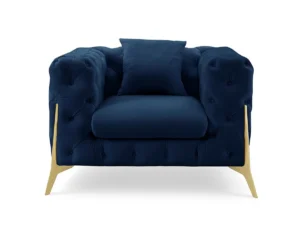 TGC Panther Blue Velvet Fabric Chair