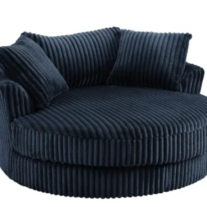 TGC Skye Blue Jumbo Cord Fabric Swivel Loveseat Chair