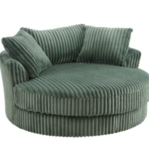TGC Skye Green Jumbo Cord Fabric Swivel Loveseat Chair