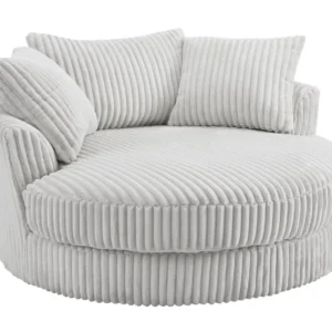TGC Skye Silver Jumbo Cord Fabric Swivel Loveseat Chair