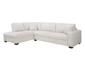 TGC Tracey Cream Cord Fabric Left Hand Corner Sofa