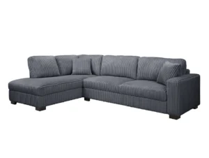 TGC Tracey Grey Cord Fabric Left Hand Corner Sofa