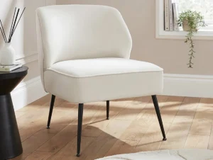 GFW Ava Natural Velvet Fabric Accent Chair