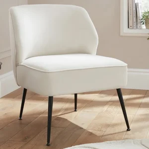 GFW Ava Natural Velvet Fabric Accent Chair