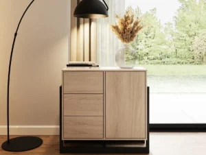 GFW Taite Oak 1 Door 3 Drawer Sideboard