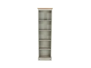 Core Corona Grey and Waxed Pine Tall Narrow Bookcase