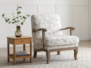 Kyoto Colwell Meadow Print Natural Accent Chair