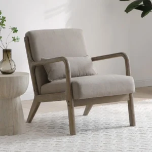 Kyoto Inca Oatmeal Linen Accent Chair
