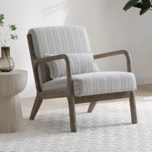Kyoto Inca Natural Chenille Stripe Accent Chair