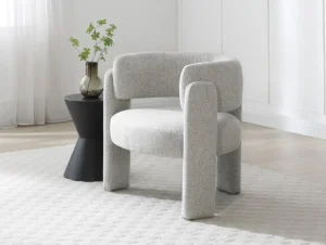 Kyoto Adelaide Natural Weave Fabric Accent Chair