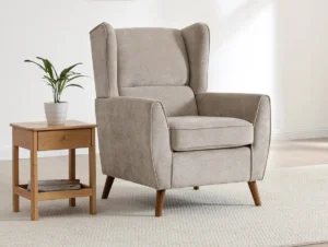 Kyoto Luca Venus Taupe Chenille Fabric Armchair