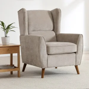 Kyoto Luca Venus Taupe Chenille Fabric Armchair