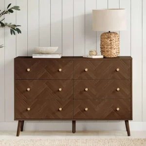 Birlea Herringford Walnut 6 Drawer Chest of Drawers