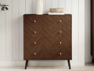 Birlea Herringford Walnut 4 Drawer Chest of Drawers