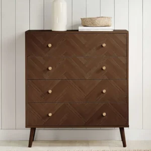 Birlea Herringford Walnut 4 Drawer Chest of Drawers