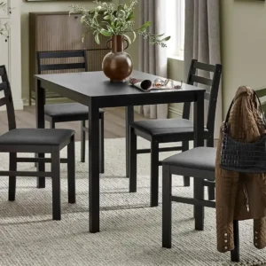 Julian Bowen Keats Black Dining Table and 4 Chair Set