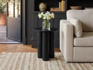 LPD Lane Black Wooden Lamp Table