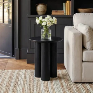 LPD Lane Black Wooden Lamp Table