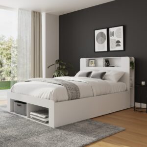 GFW Anya White Storage Ottoman - Double