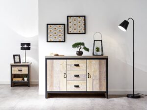 GFW Boston 2 Door 3 Drawer Sideboard - Oak