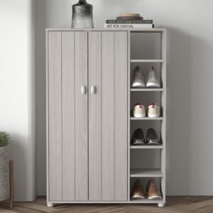 GFW Bideford Tall Shoe Cabinet - Warm Grey Oak