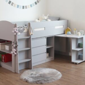 Sydney Wooden Mid Sleeper - Grey