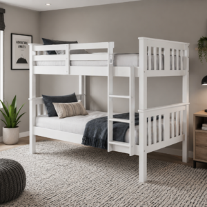Columbus Wooden Bunk Bed - White
