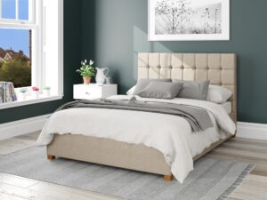 Helena Fabric End Opening Ottoman Bed - Malham Weave Cream - Double