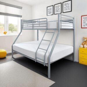 Triple Sleeper Silver Metal Bunk Bed