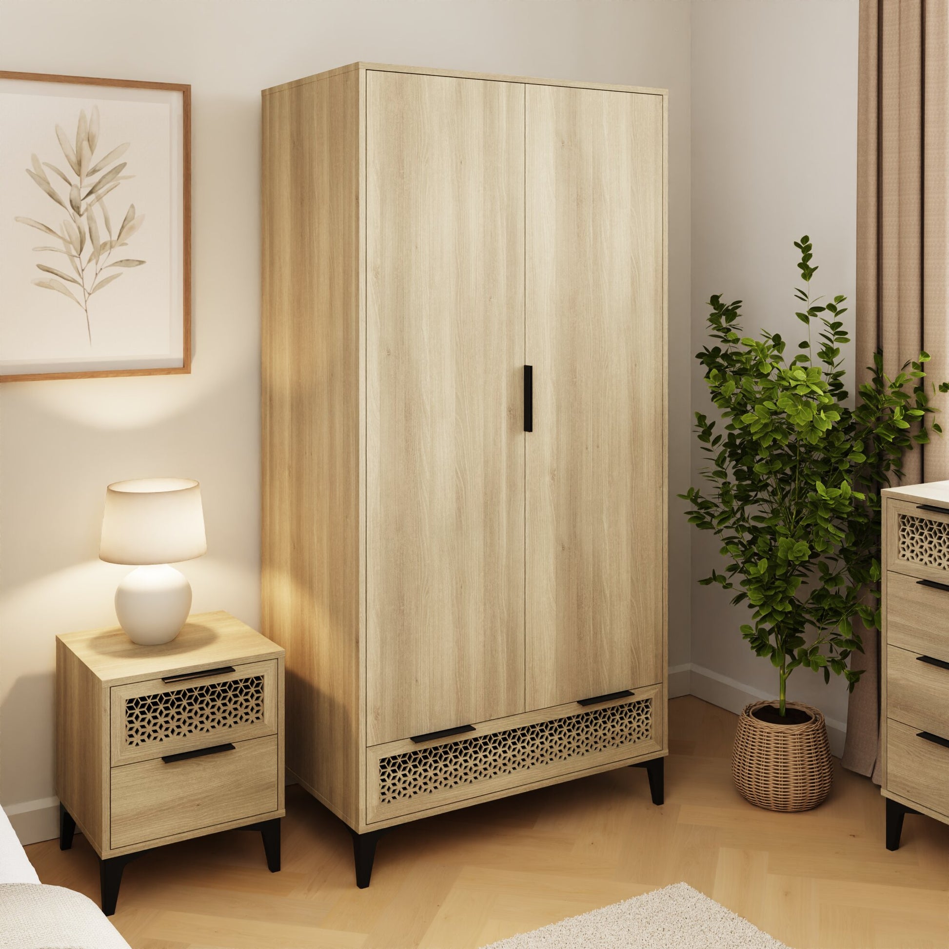 GFW Ezra 2 Door 1 Drawer Wardrobe
