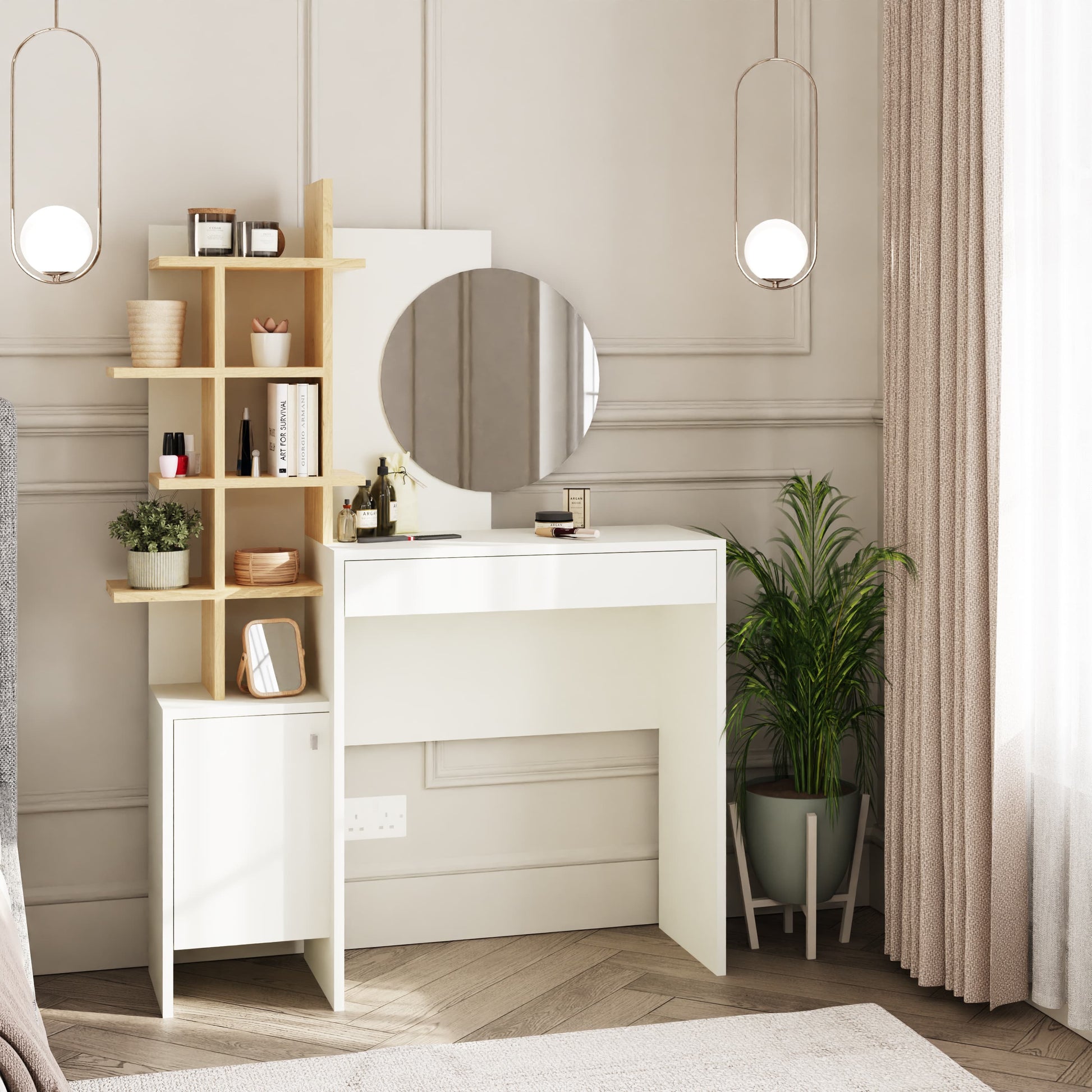 GFW Freyja Dressing Table - White & Oak