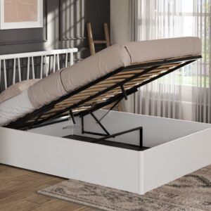 GFW Fusum Wooden End Lift White Ottoman Bed Frame - Double