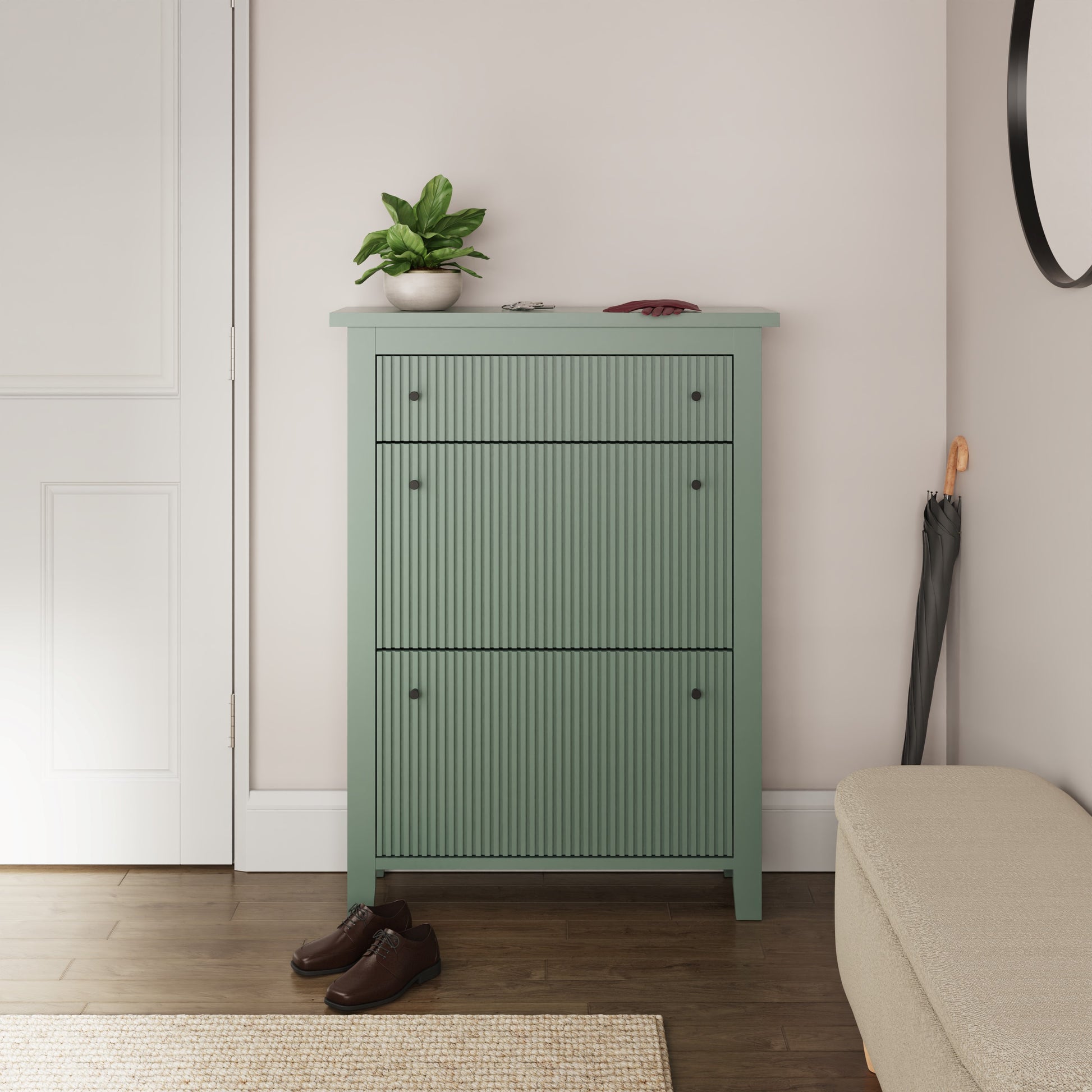 GFW Garrucha Deluxe Shoe Cabinet - Dowager Green