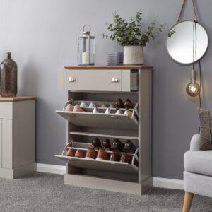 GFW Kendal Deluxe Shoe Cabinet - Grey
