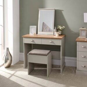GFW Kendal Dressing Table with Stool - Grey
