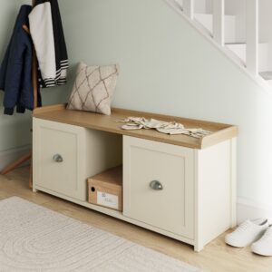 GFW Lancaster 2 Door Shoe Bench - Cream