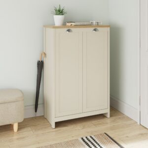 GFW Lancaster 2 Door Shoe Cabinet - Cream