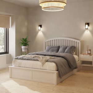 Madrid End Opening Wooden Ottoman Bed Frame - White