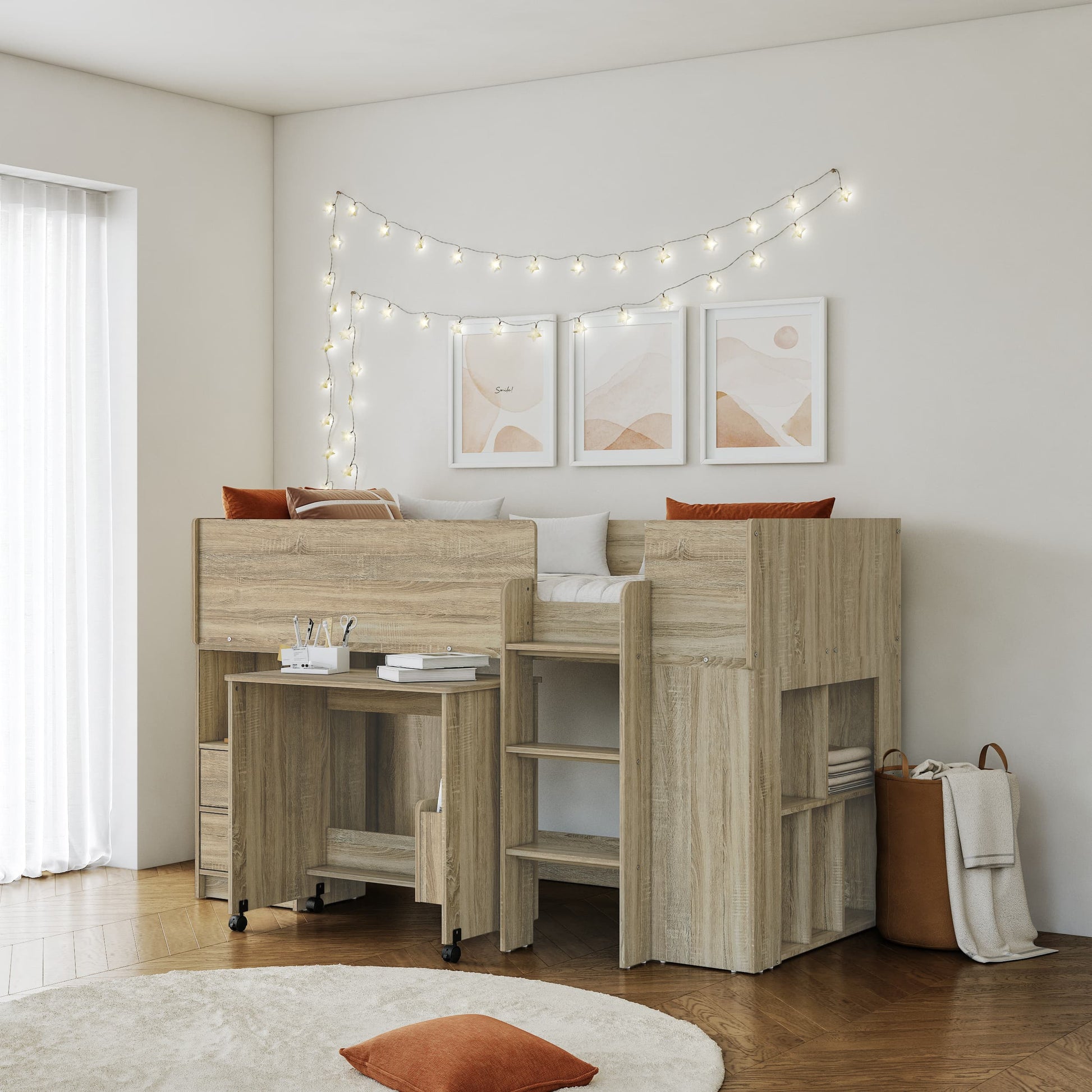 Melrose Wooden Mid Sleeper - Oak