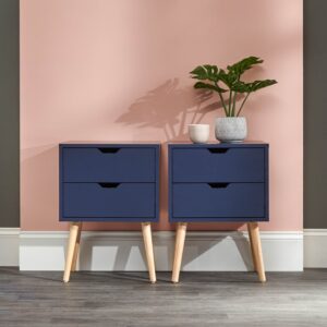 Nyborg Pair 2 Drawer Nightstands - Nightshadow Blue